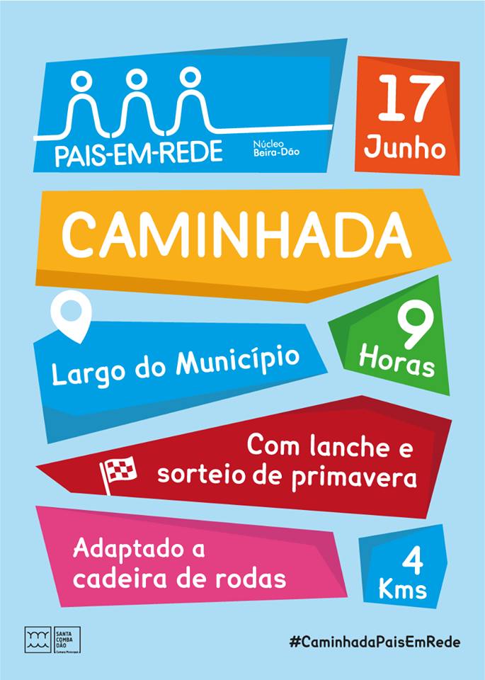 cartaz caminhada pais em rede